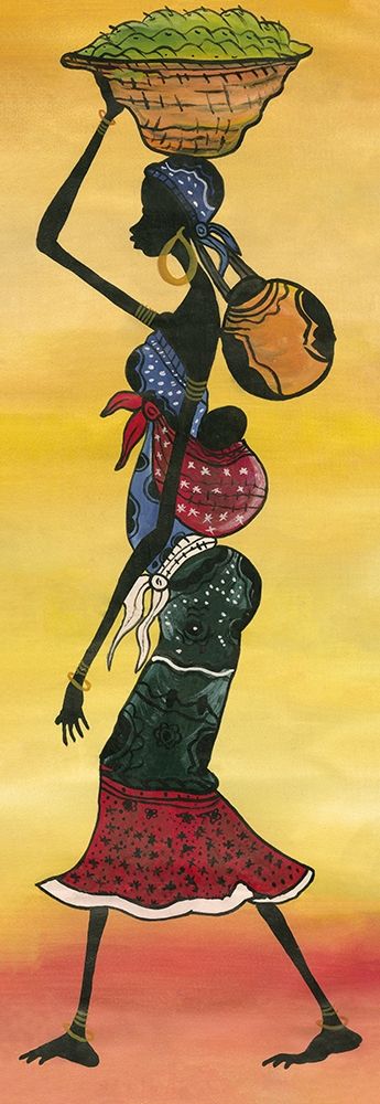 African Lady carrying fruit ethnic art print by Archivio for $57.95 CAD