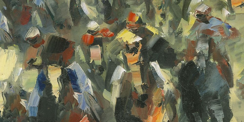 Abstract running horse on street art print by Archivio for $57.95 CAD