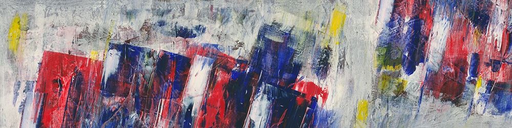Red, Blue, Yellow and Grey Abstract Crop I art print by Anonymous for $57.95 CAD