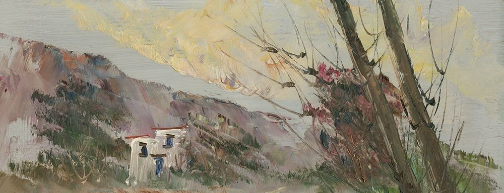 House and trees in the valley art print by Anonymous for $57.95 CAD