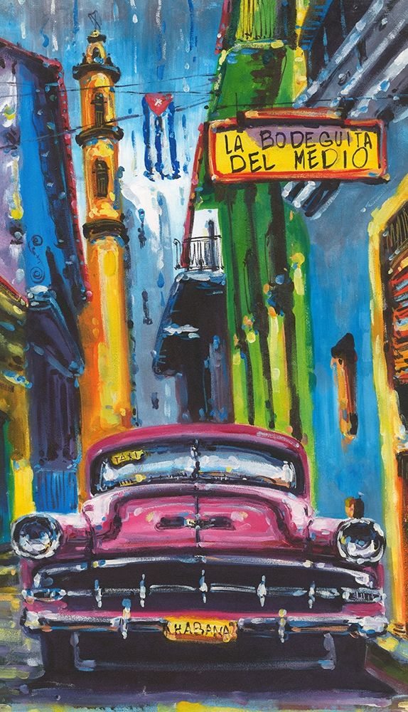 Pink Car in Cuba art print by Anonymous for $57.95 CAD