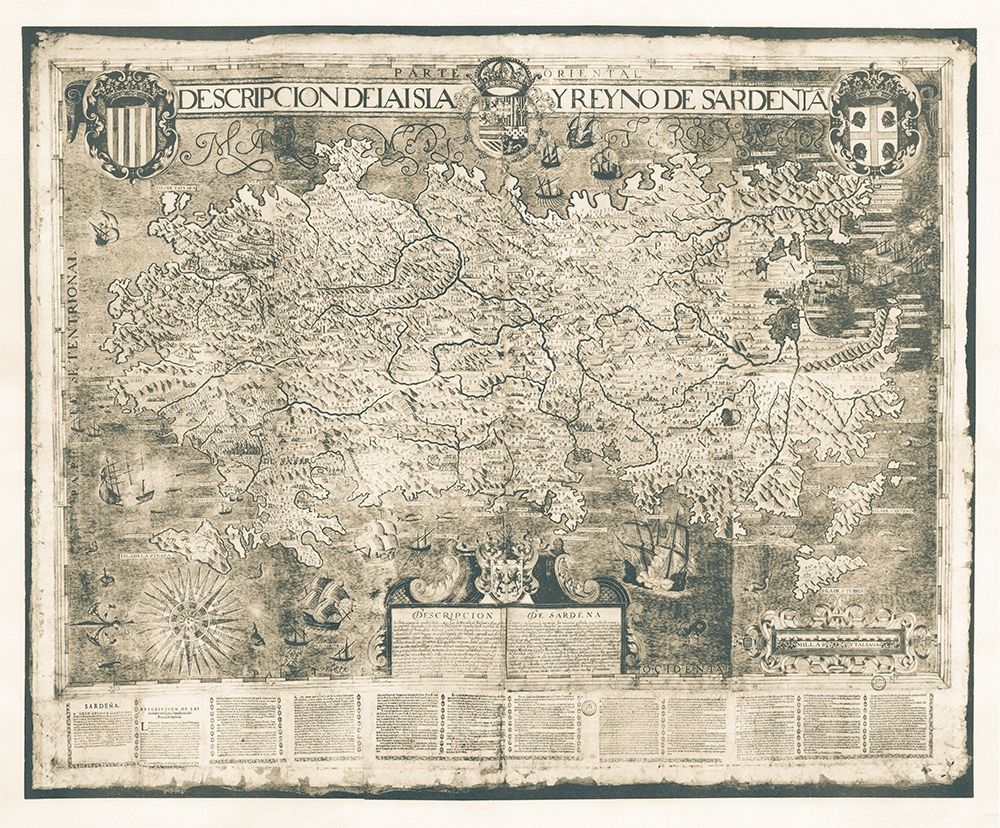 Sardinia Island Ancient Map II art print by Anonymous for $57.95 CAD