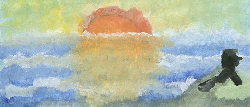 looking abstract Sunset on the Sea art print by Anonymous for $57.95 CAD