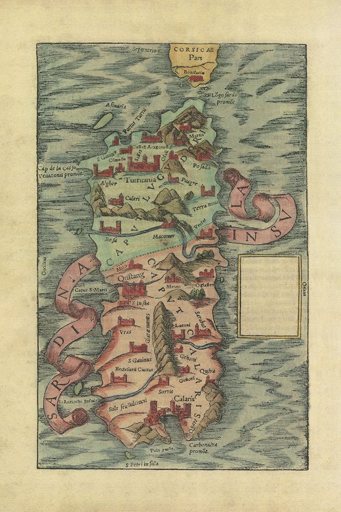 Ancient Map of Sardinia Island art print by Anonymous for $57.95 CAD