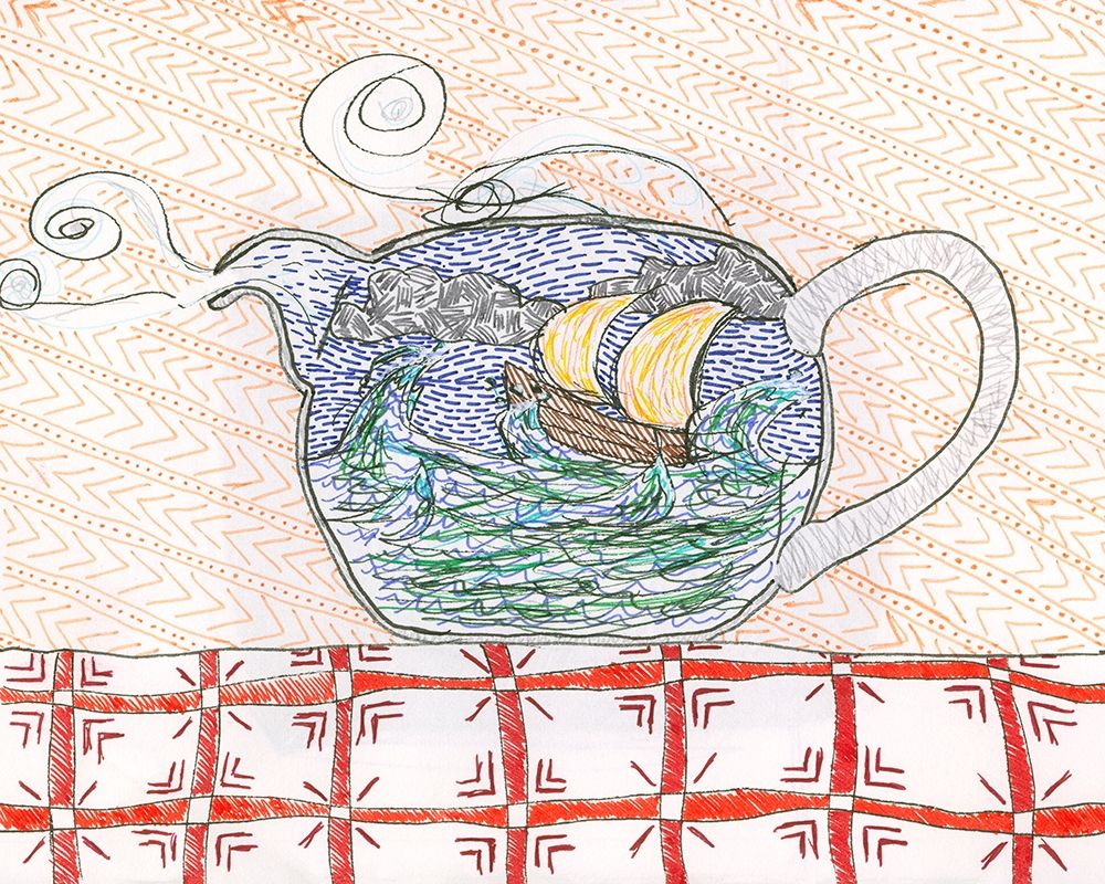 Teapot with sailing ship inside art print by Alessia Meloni for $57.95 CAD