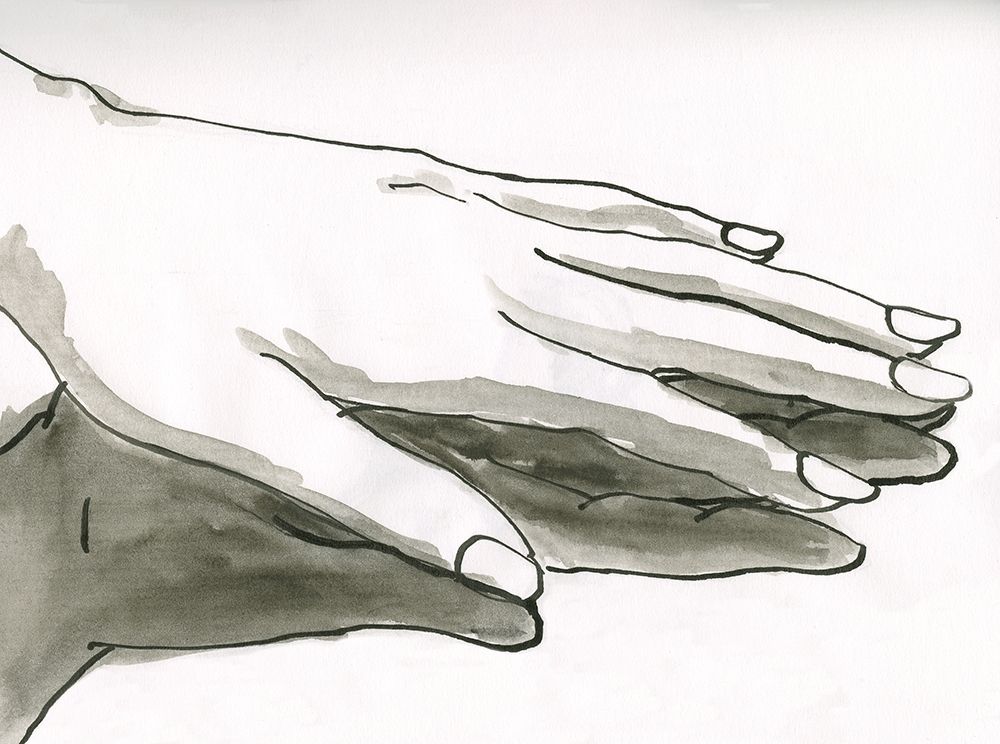 Two hands touching each other art print by Alessia Meloni for $57.95 CAD