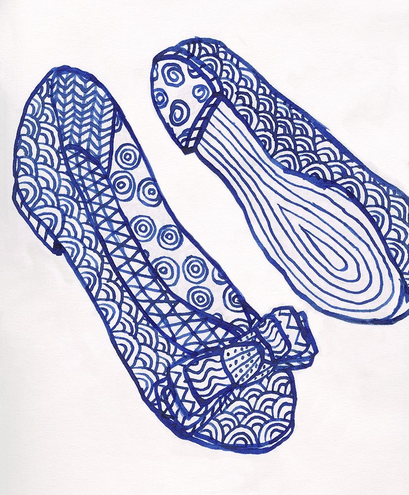 Pop Blue Decorated Flat Shoes art print by Alessia Meloni for $57.95 CAD