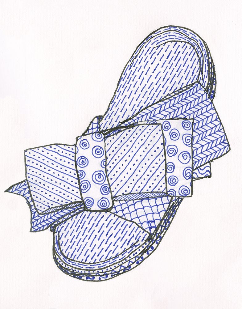 Indigo Slippers with Bow art print by Alessia Meloni for $57.95 CAD