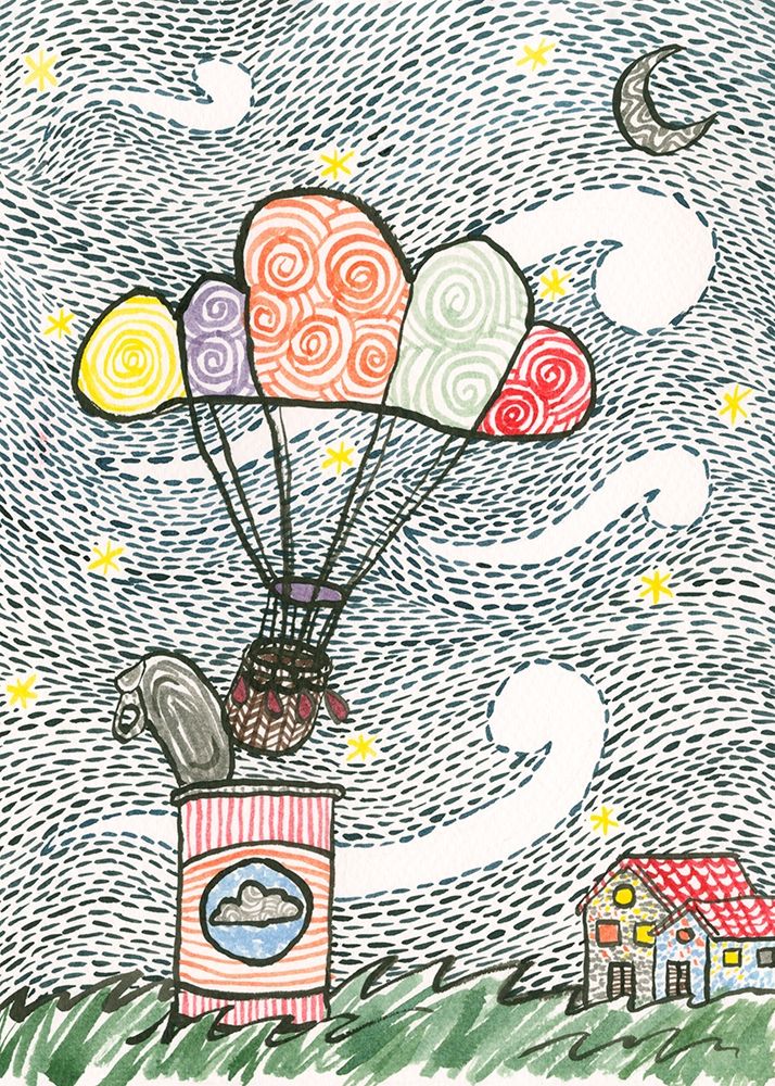 Multicoloured Hot Air Balloon art print by Alessia Meloni for $57.95 CAD