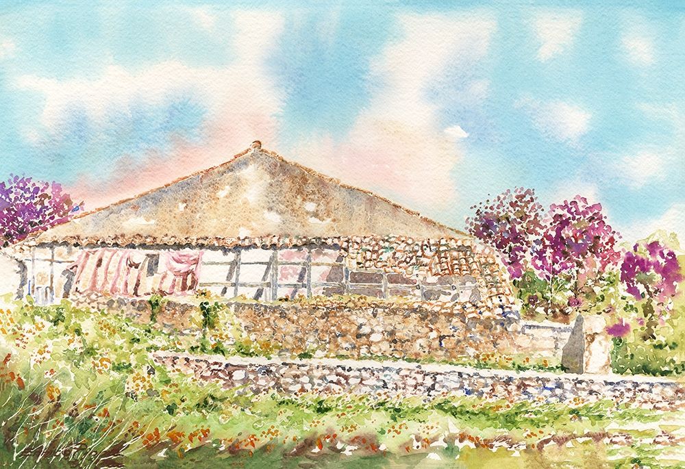 Greenhouse-watercolor-italy-life art print by Enrico Pinna for $57.95 CAD