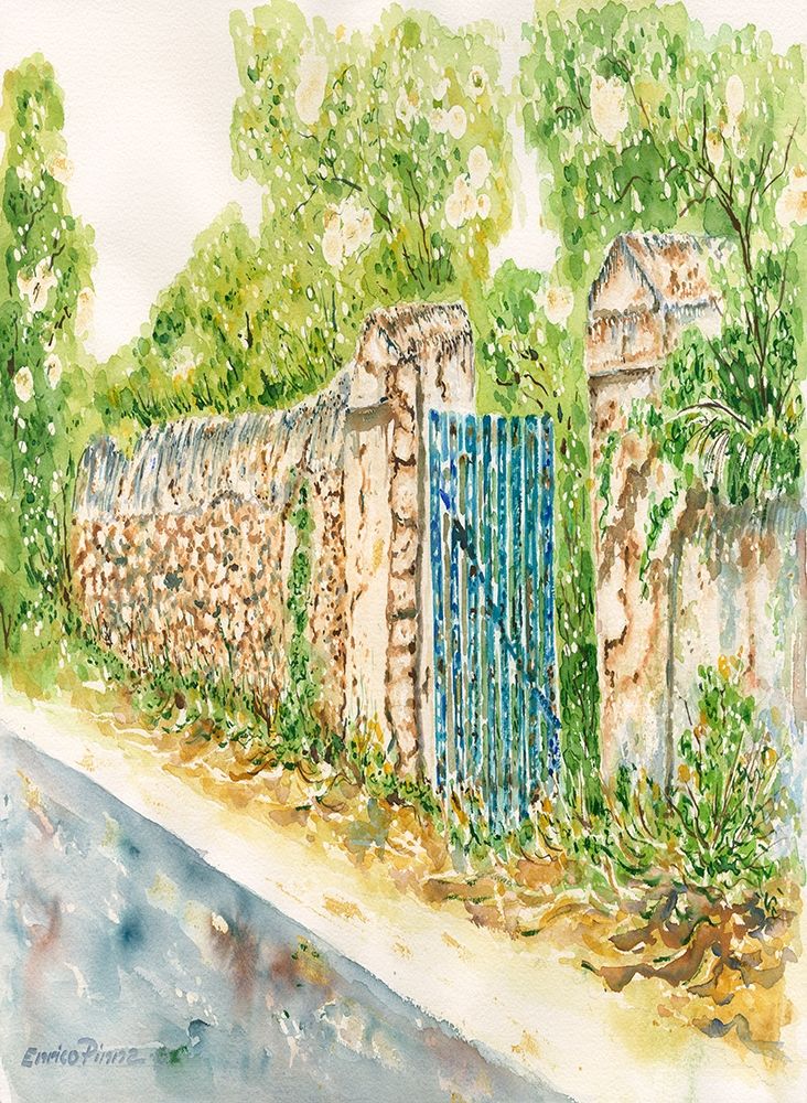 Country Road with Gate and Trees art print by Enrico Pinna for $57.95 CAD