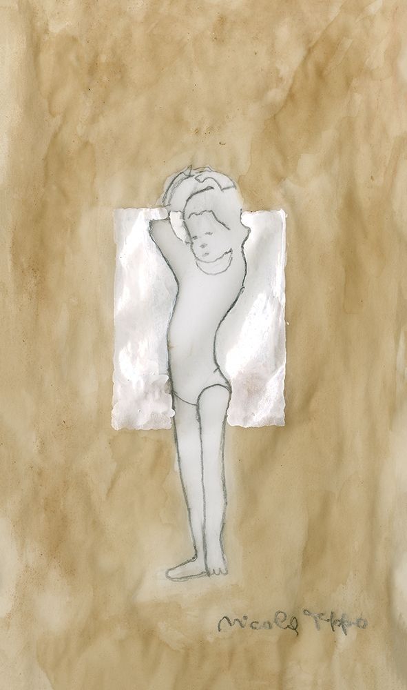 Child Figure on white and beige background art print by Nicola Roppo for $57.95 CAD
