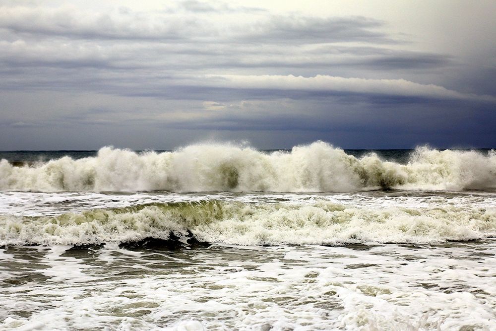 Majestic waves crashing in a cloudy day art print by Saiu Giovanni for $57.95 CAD