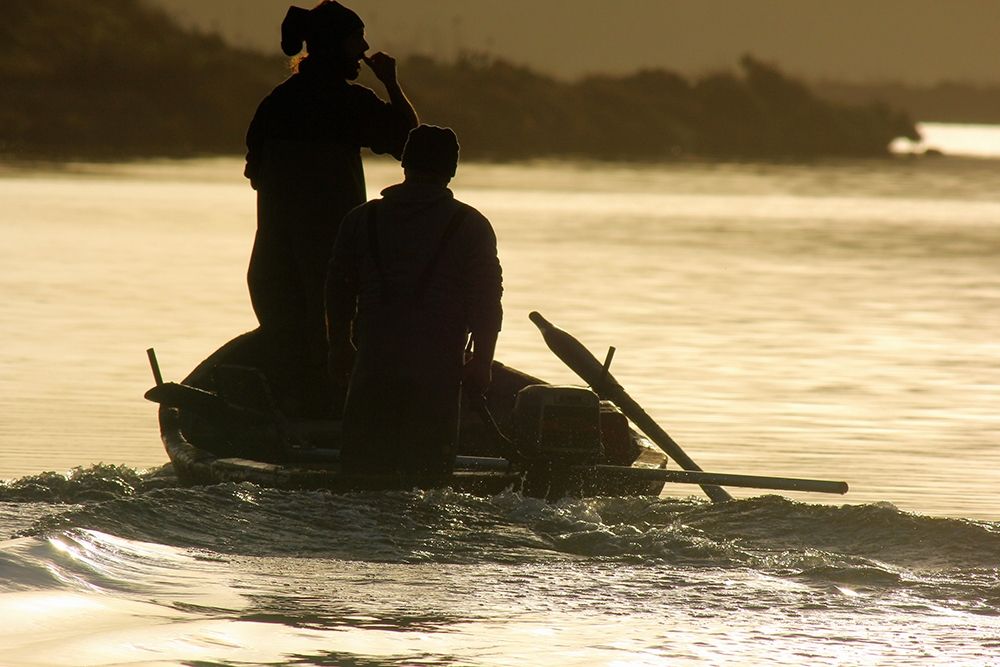 Fishermen upon return at dawn art print by Saiu Giovanni for $57.95 CAD