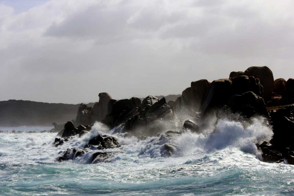 Strong waves crashing the black rocks art print by Saiu Giovanni for $57.95 CAD