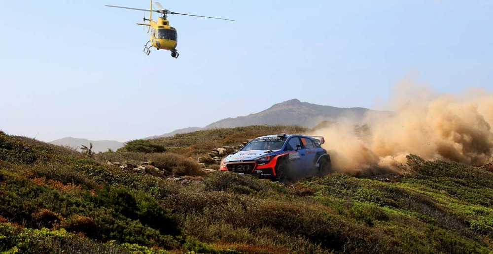 Rally in the sardinian countryside with helicopter art print by Saiu Giovanni for $57.95 CAD
