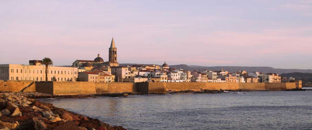 Relaxing sunset on the bastion of the old mediterranean city of Alghero art print by Saiu Giovanni for $57.95 CAD
