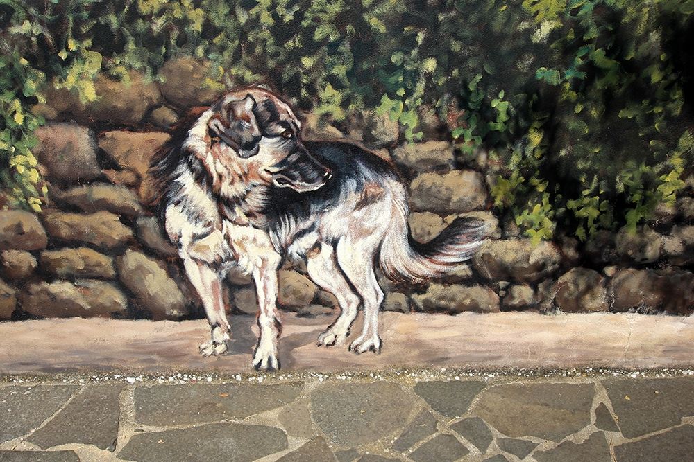 Murals painting with a dog art print by Giovanni Saiu for $57.95 CAD