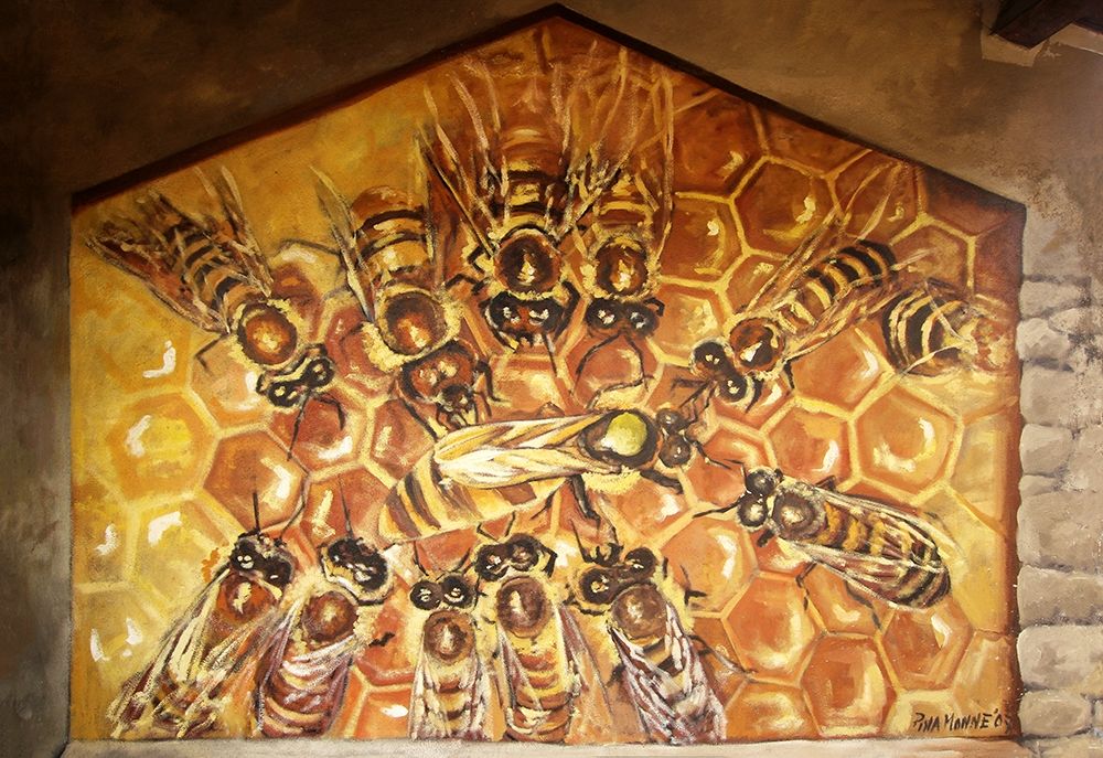 Murals-queen-bees-hive-sardinia art print by Giovanni Saiu for $57.95 CAD