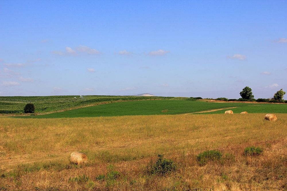 Italian-landscape-hay-bales art print by Giovanni Saiu for $57.95 CAD