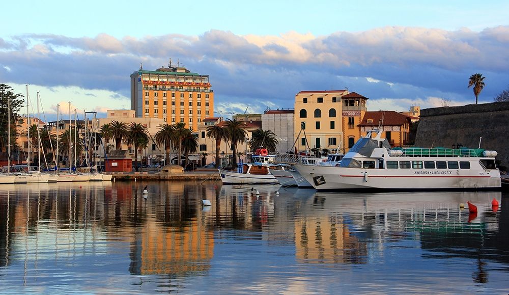 Mediterranean Port Old Town of Alghero art print by Giovanni Saiu for $57.95 CAD