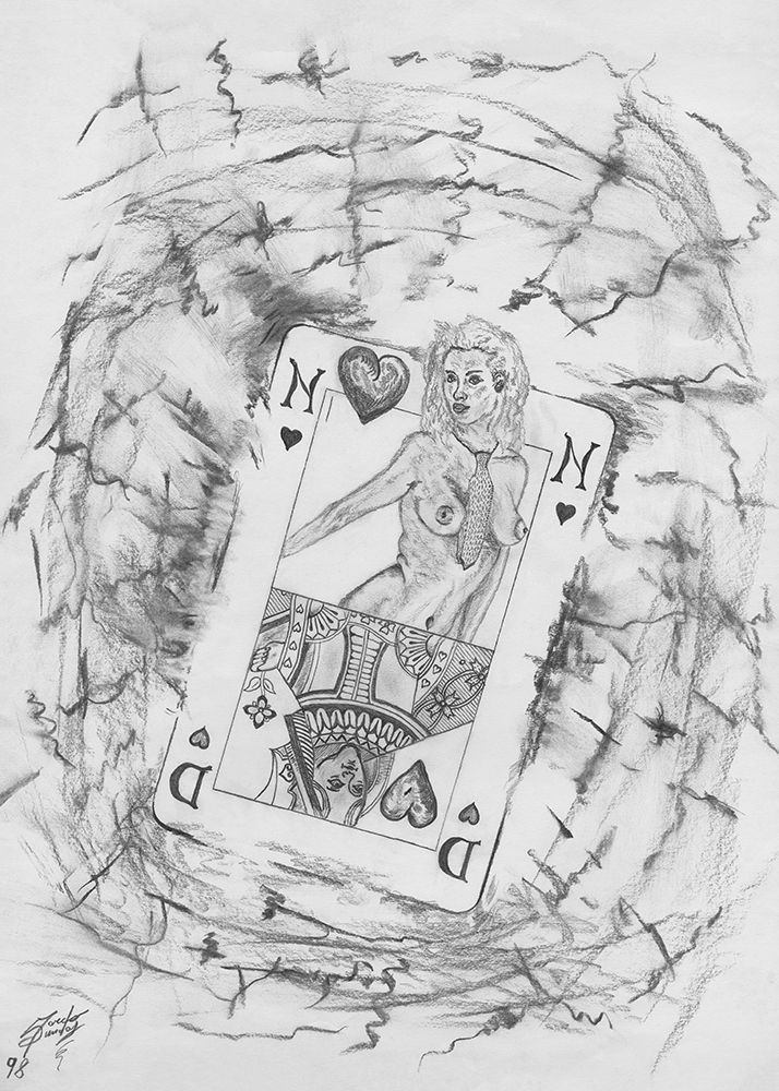 Queen of hearts in black and white art print by Marco Sundas for $57.95 CAD