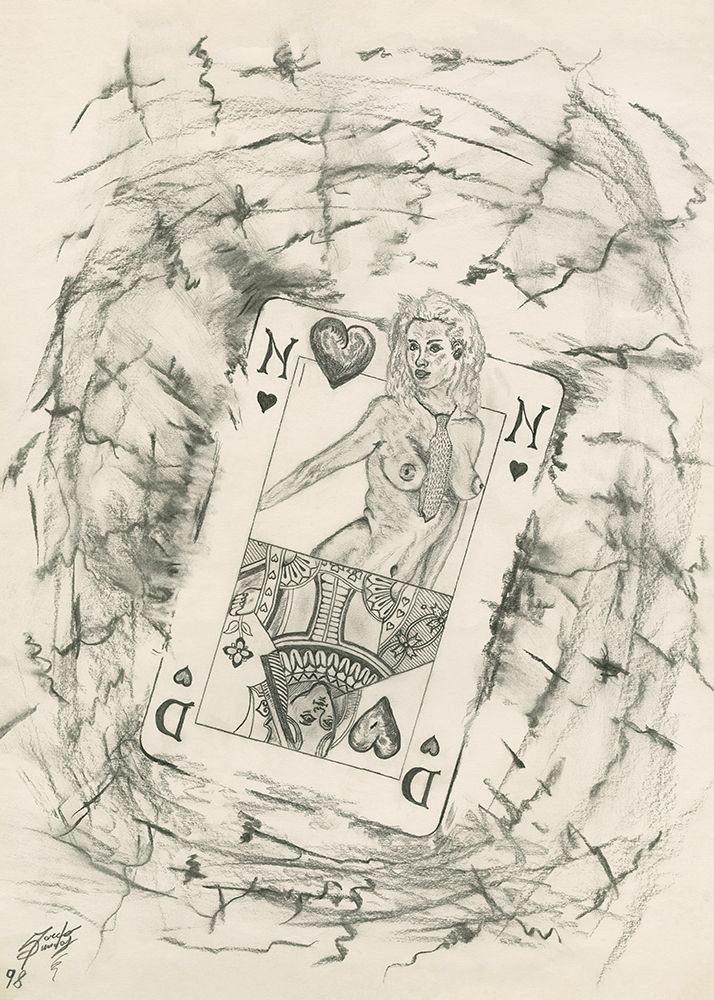 Queen of Hearts on ivory background art print by Marco Sundas for $57.95 CAD