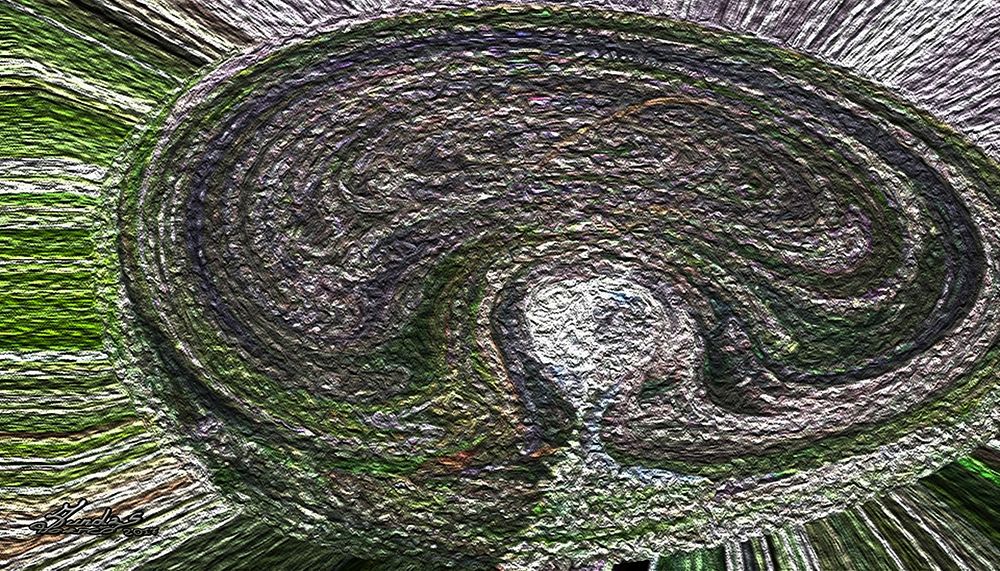 Birth Grey Round with green rays art print by Marco Sundas for $57.95 CAD