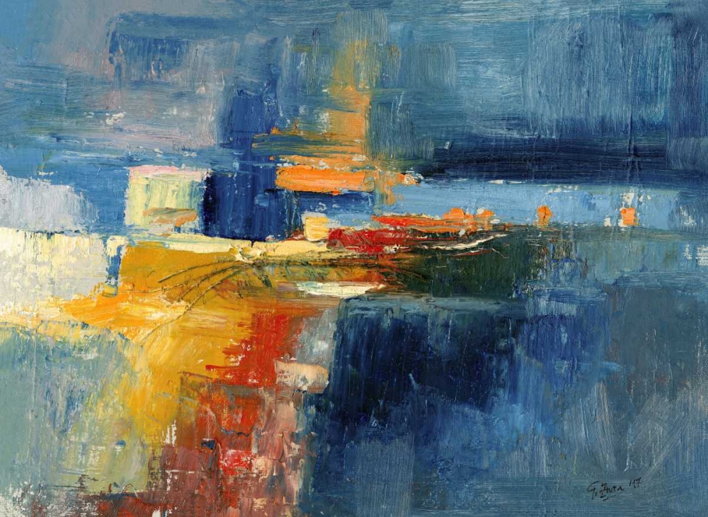 Blue Abstract color island sardinia art print by Gianfranco Zucca for $57.95 CAD