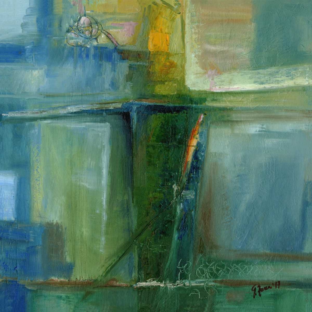 Green abstract caotic line island art print by Gianfranco Zucca for $57.95 CAD