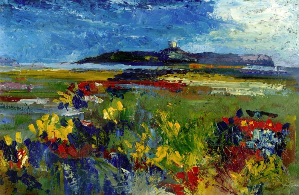 Flowers and watchtower color beautiful art print by Gianfranco Zucca for $57.95 CAD