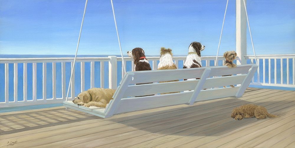 Tails on a Porch Swing art print by Carol Saxe for $57.95 CAD