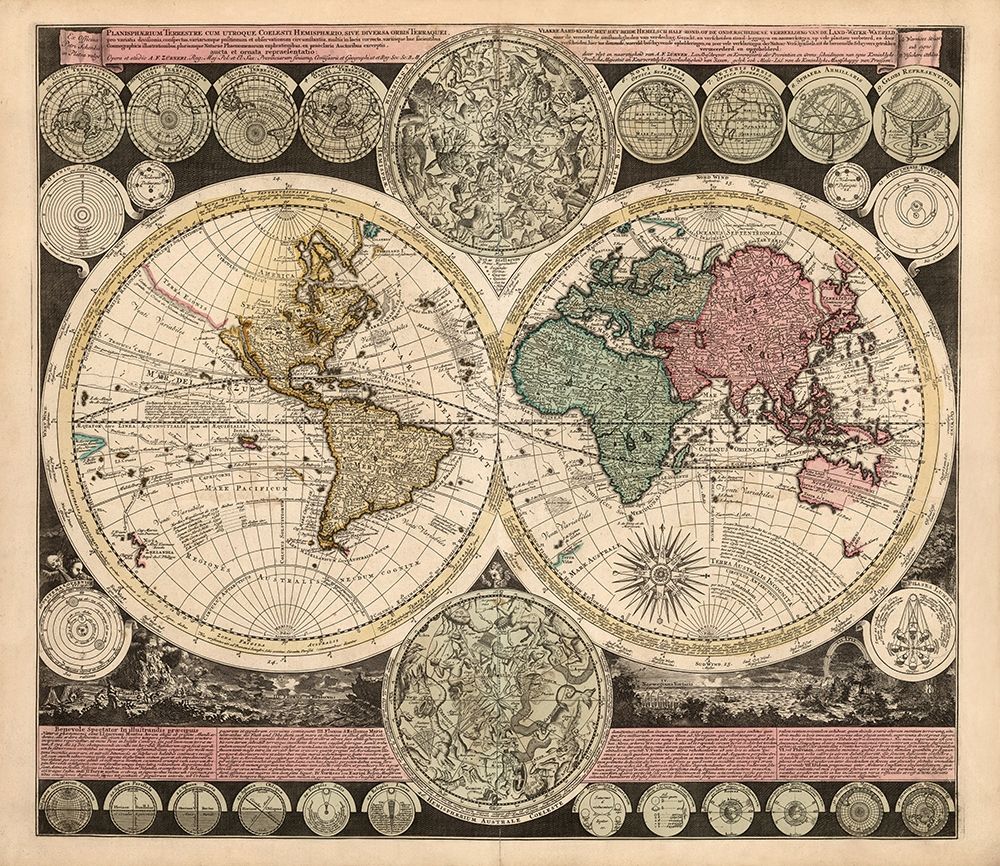 Planisphaerium art print by Nicholas Visscher for $57.95 CAD