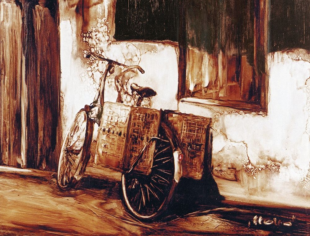 Cottage Bicycle art print by Judit Sipos for $57.95 CAD
