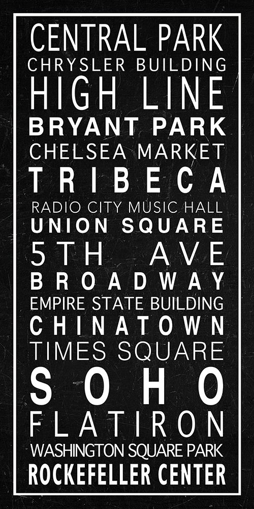 NYC Destinations Sign art print by Anonymous for $57.95 CAD