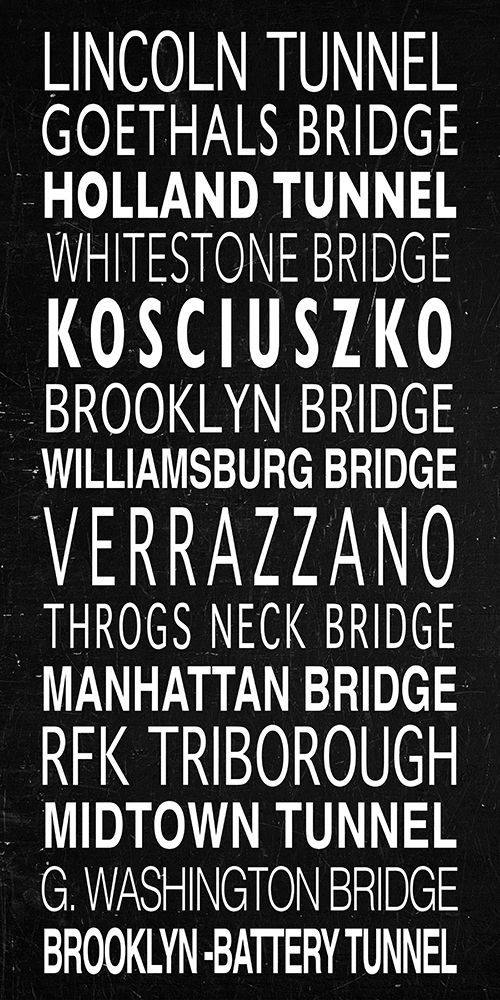 NYC Bridges Sign art print by Anonymous for $57.95 CAD