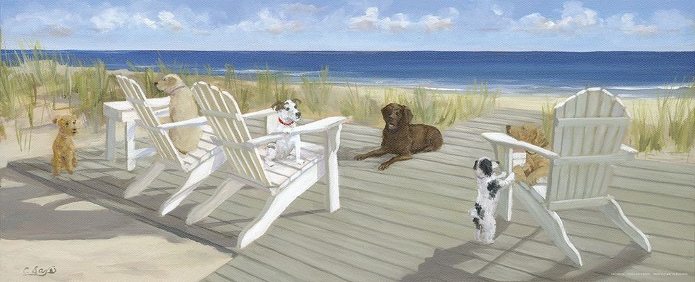 Dogs on a Deck art print by Carol Saxe for $57.95 CAD