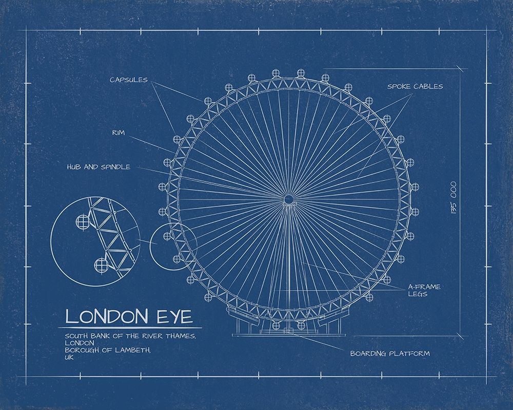 London Eye Blue Print art print by Sussenn for $57.95 CAD