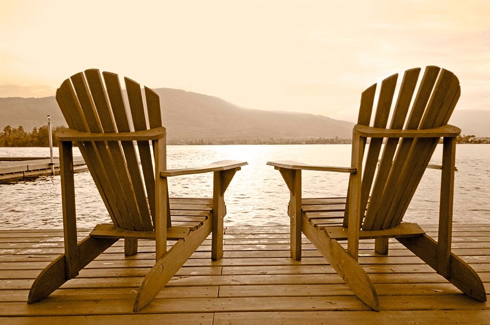 Two Adirondacks on Lake art print by Frank Pali for $57.95 CAD