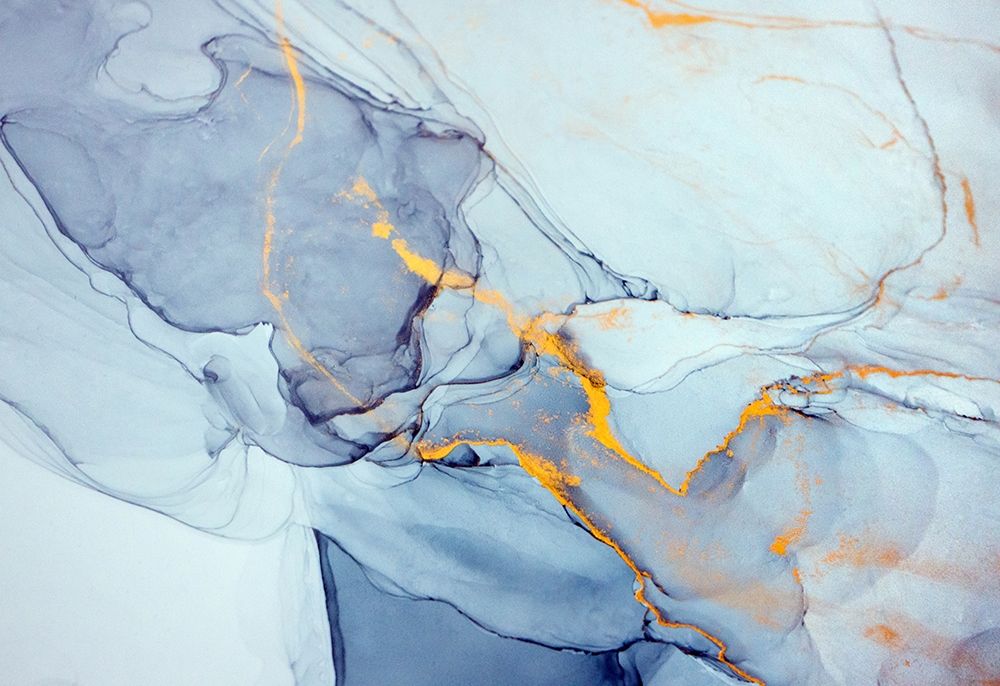 Abstract in Indigo and Gold art print by Mari Dein for $57.95 CAD