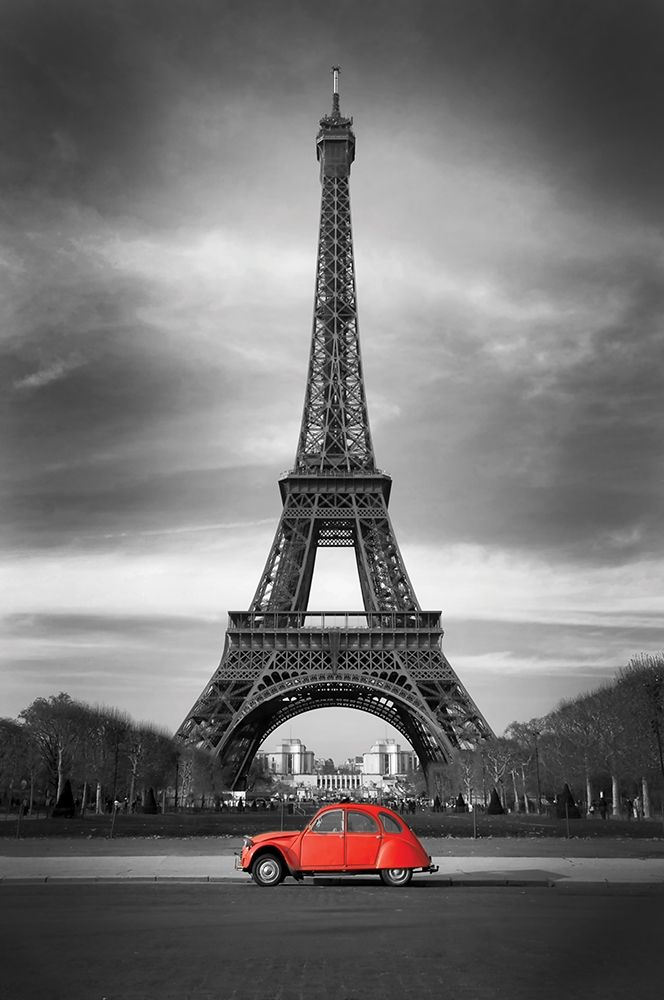Retro Red and the Eiffel Tower art print by Anonymous for $57.95 CAD