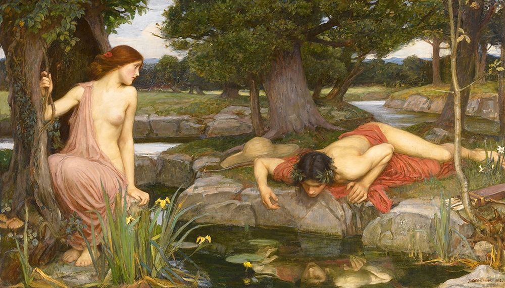 Echo And Narcissus art print by J. W. Waterhouse for $57.95 CAD
