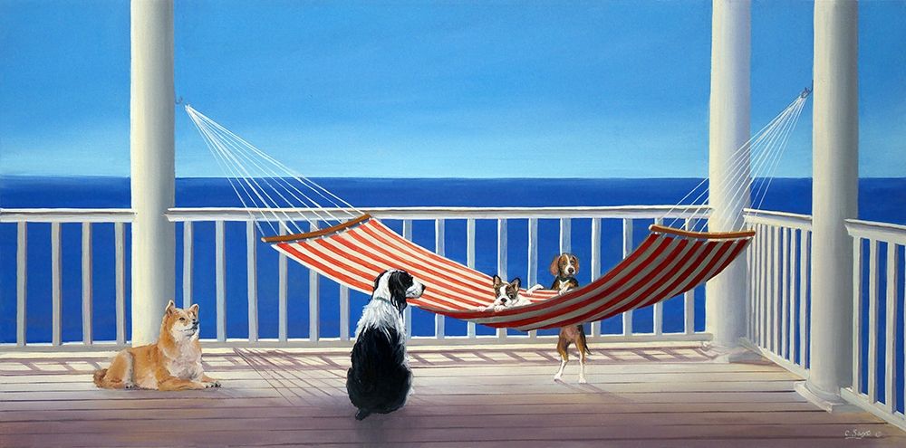 Dogs in Hammock art print by Carol Saxe for $57.95 CAD