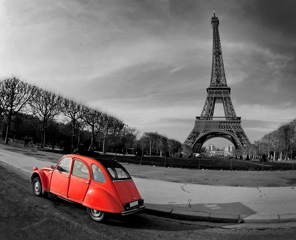 Red in Motion by the Eiffel Tower art print by Anonymous for $57.95 CAD