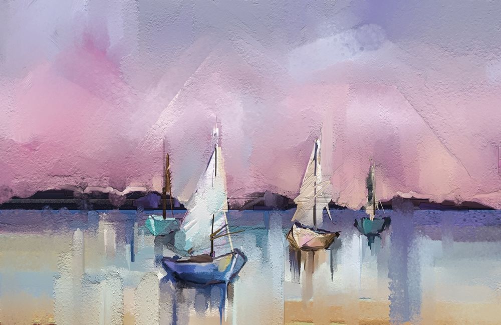 Seascape with Sunlit Background art print by N. Pornmingmas for $57.95 CAD