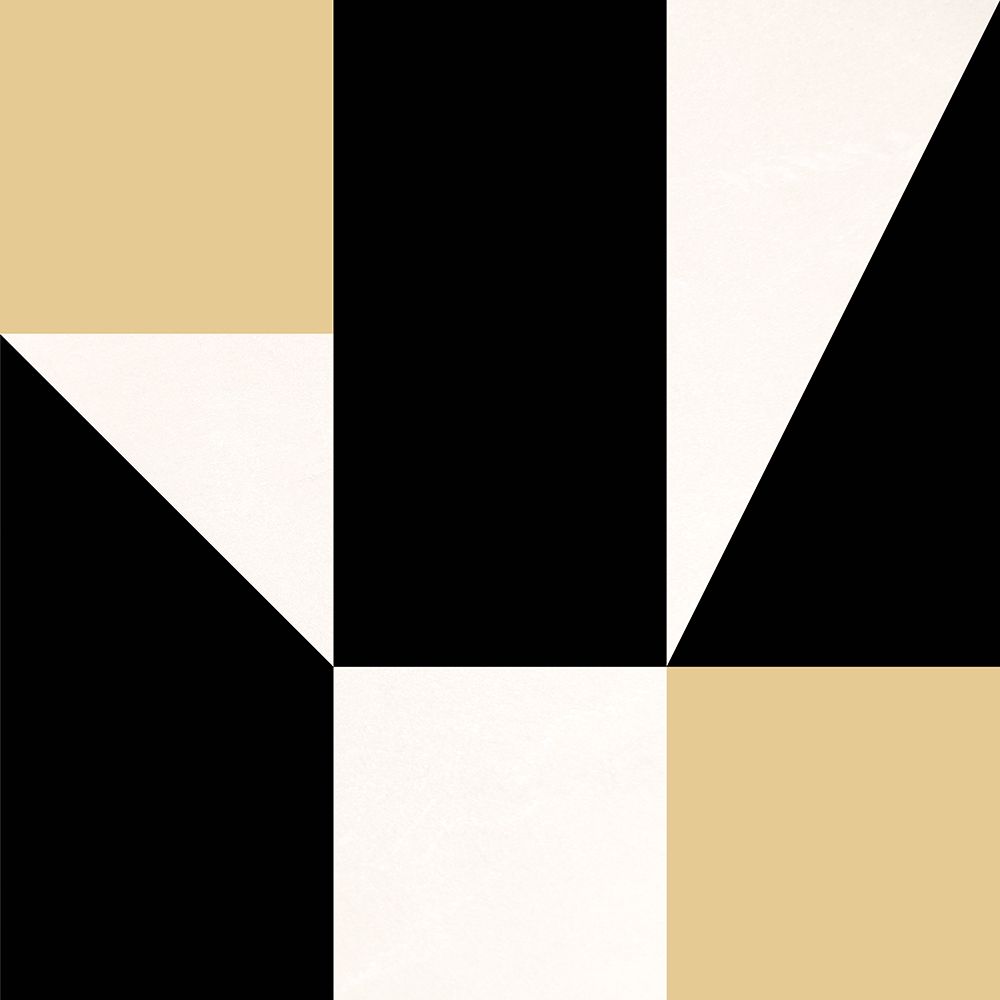 Geometric Abstract Black,Tan and White art print by Inuit for $57.95 CAD