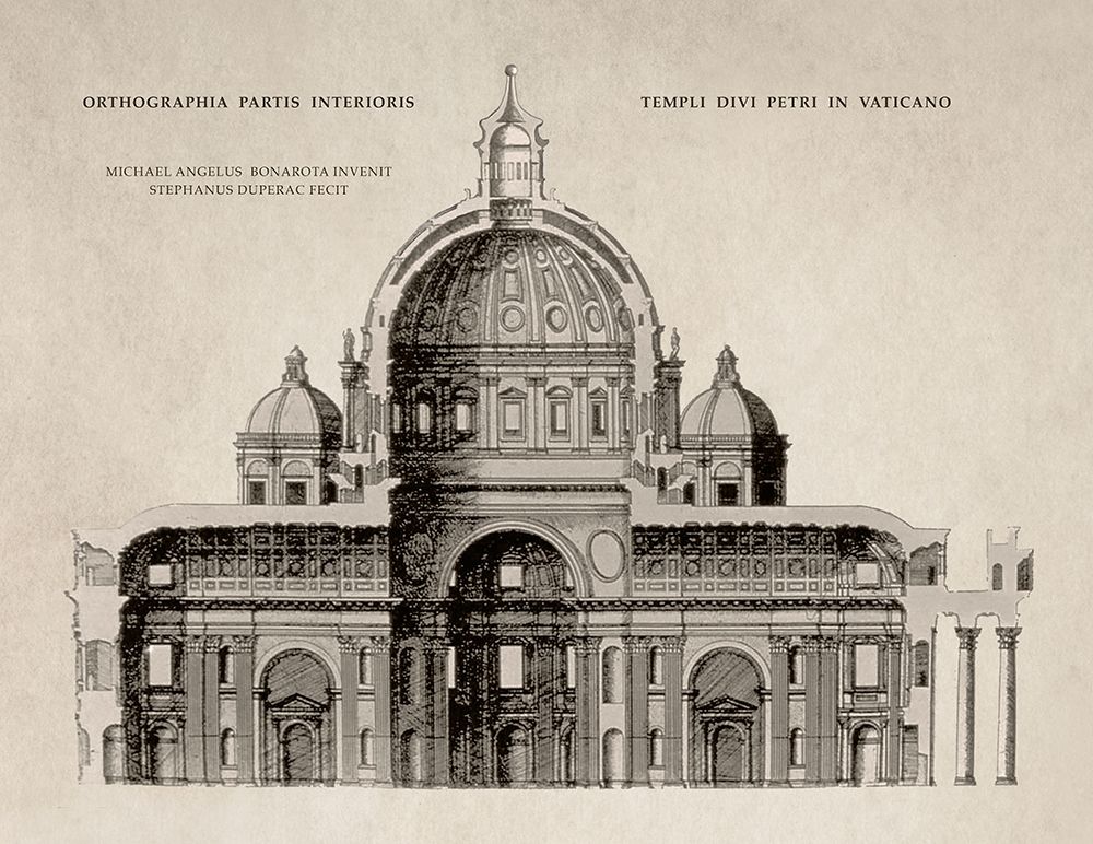 San Pietro by Michelangelo, Sepia art print by Michelangelo for $57.95 CAD