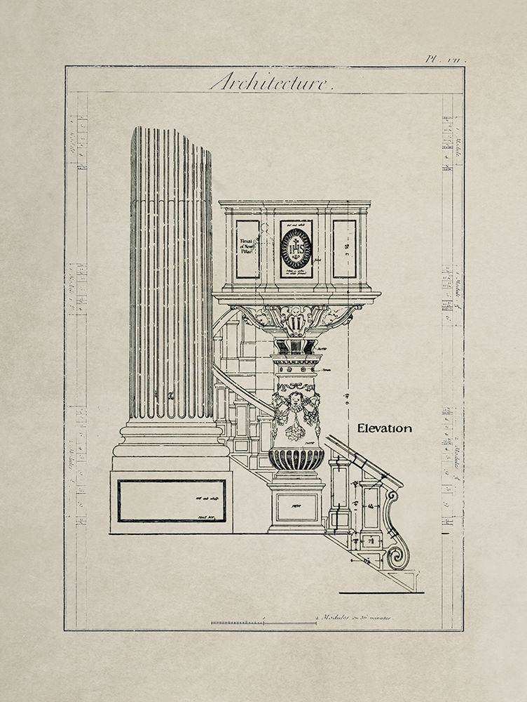 Italian Renaissance Architectural Detail art print by Anonymous for $57.95 CAD