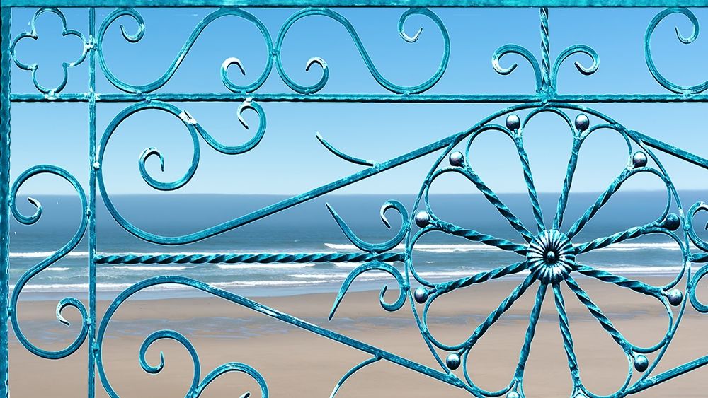 Ocean Through Wrought Iron Window art print by Anonymous for $57.95 CAD