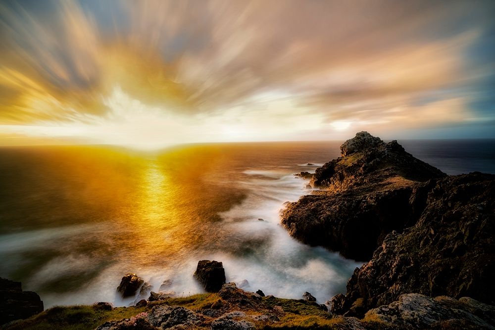 Sunset over Gurnards Headq. Cornwall, England art print by Dennis Frates for $57.95 CAD